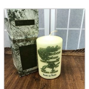 Book of Kelly’s,candle, Trinity College Dublin, Ireland, 5.5” tall, new in box.: